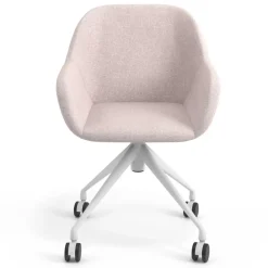 Sedia riunioni con ruote Greta, base in alluminio