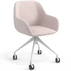 Sedia riunioni con ruote Greta, base in alluminio