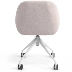 Sedia riunioni con ruote Greta, base in alluminio