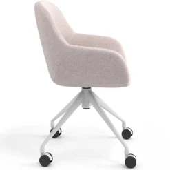 Sedia riunioni con ruote Greta, base in alluminio