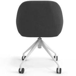 Sedia riunioni con ruote Greta, base in alluminio