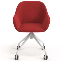 Sedia riunioni con ruote Greta, base in alluminio