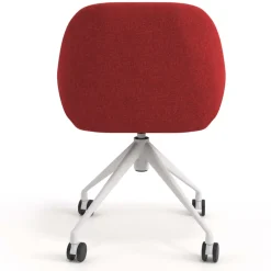 Sedia riunioni con ruote Greta, base in alluminio