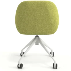 Sedia riunioni con ruote Greta, base in alluminio