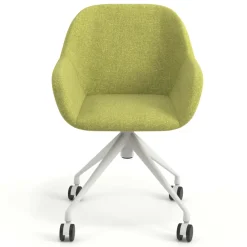 Sedia riunioni con ruote Greta, base in alluminio