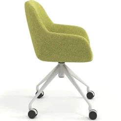 Sedia riunioni con ruote Greta, base in alluminio