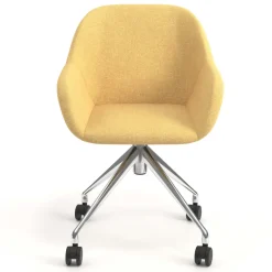 Sedia riunioni con ruote Greta, base in alluminio
