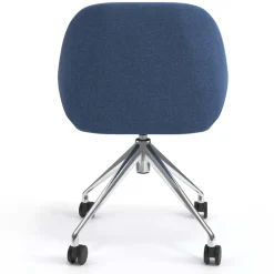 Sedia riunioni con ruote Greta, base in alluminio