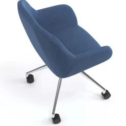 Sedia riunioni con ruote Greta, base in alluminio