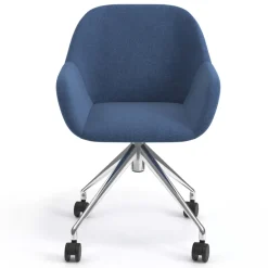 Sedia riunioni con ruote Greta, base in alluminio