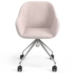 Sedia riunioni con ruote Greta, base in alluminio