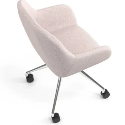 Sedia riunioni con ruote Greta, base in alluminio