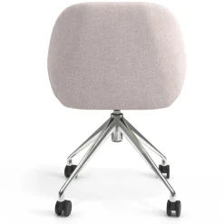 Sedia riunioni con ruote Greta, base in alluminio