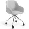 Sedia riunioni con ruote Greta, base in alluminio
