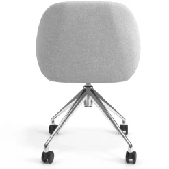 Sedia riunioni con ruote Greta, base in alluminio