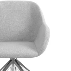 Sedia riunioni con ruote Greta, base in alluminio