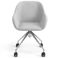 Sedia riunioni con ruote Greta, base in alluminio