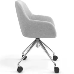 Sedia riunioni con ruote Greta, base in alluminio