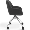 Sedia riunioni con ruote Greta, base in alluminio
