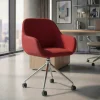 Sedia riunioni con ruote Greta, base in alluminio