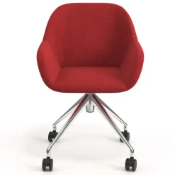 Sedia riunioni con ruote Greta, base in alluminio