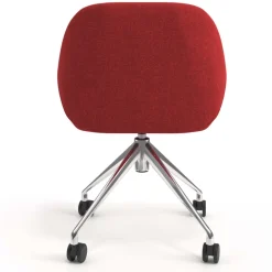 Sedia riunioni con ruote Greta, base in alluminio