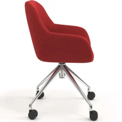Sedia riunioni con ruote Greta, base in alluminio