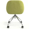 Sedia riunioni con ruote Greta, base in alluminio