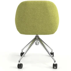 Sedia riunioni con ruote Greta, base in alluminio