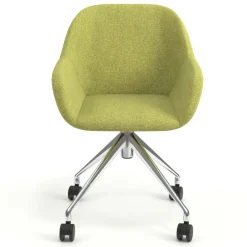 Sedia riunioni con ruote Greta, base in alluminio