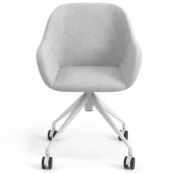 Sedia riunioni con ruote Greta, base in alluminio