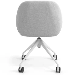 Sedia riunioni con ruote Greta, base in alluminio