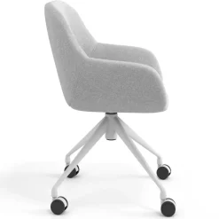 Sedia riunioni con ruote Greta, base in alluminio