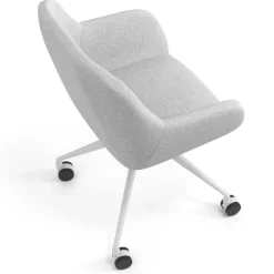 Sedia riunioni con ruote Greta, base in alluminio
