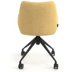Sedia riunioni con ruote Nora, base in alluminio