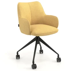 Sedia riunioni con ruote Nora, base in alluminio