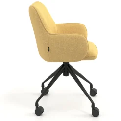 Sedia riunioni con ruote Nora, base in alluminio