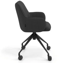 Sedia riunioni con ruote Nora, base in alluminio