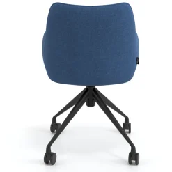 Sedia riunioni con ruote Nora, base in alluminio