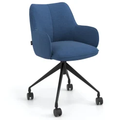 Sedia riunioni con ruote Nora, base in alluminio