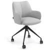 Sedia riunioni con ruote Nora, base in alluminio