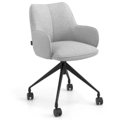 Sedia riunioni con ruote Nora, base in alluminio