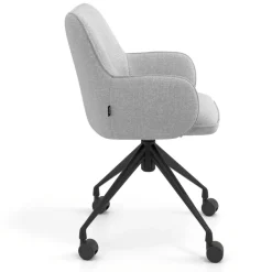 Sedia riunioni con ruote Nora, base in alluminio