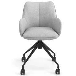 Sedia riunioni con ruote Nora, base in alluminio