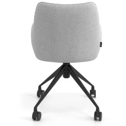 Sedia riunioni con ruote Nora, base in alluminio