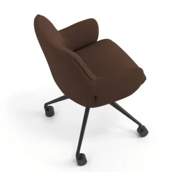 Sedia riunioni con ruote Nora, base in alluminio
