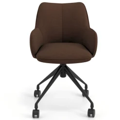 Sedia riunioni con ruote Nora, base in alluminio