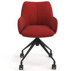 Sedia riunioni con ruote Nora, base in alluminio