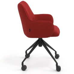 Sedia riunioni con ruote Nora, base in alluminio