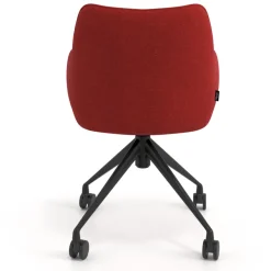 Sedia riunioni con ruote Nora, base in alluminio